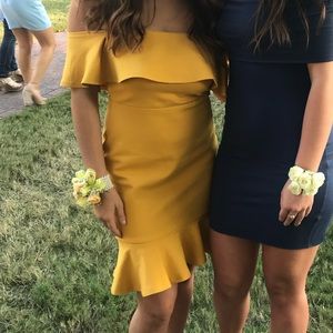 Yellow cocktail dress